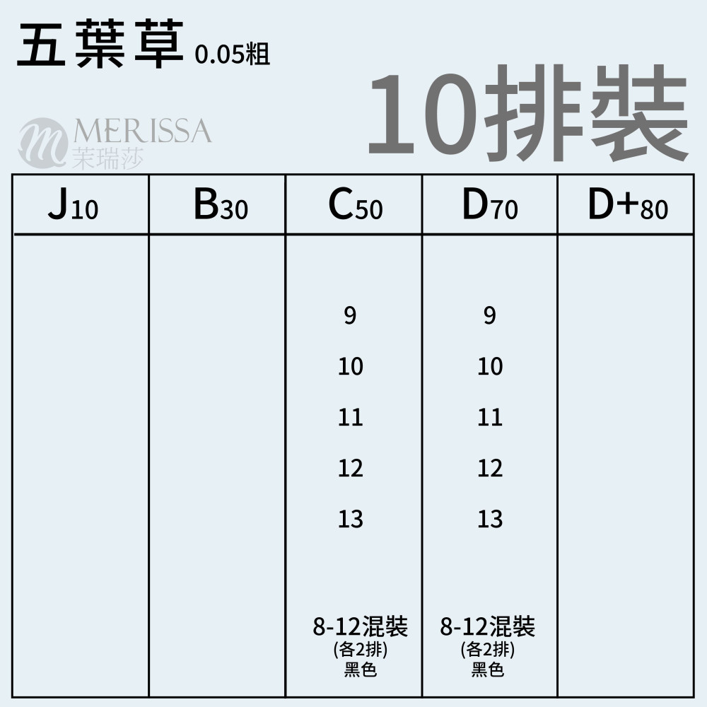 五葉草睫毛0.05 D捲/10排裝