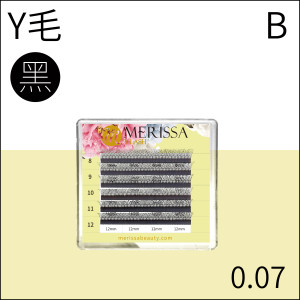 【黑色】夏綠蒂YY睫毛0.07 B捲/5排裝