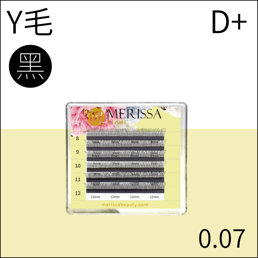 【黑色】夏綠蒂YY睫毛0.07 D+捲/5排裝