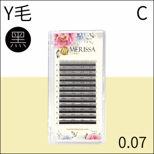 【黑色】夏綠蒂YY睫毛0.07 C捲/12排裝